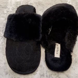 EUC coach slippers black size 7